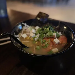 Veggies with pork broth. (Broth wasn&apos;t that flavorful)