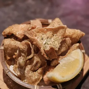 Tori Kawa Chips (deep fried chicken skin) - delicious!