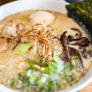 Tonkotsu Ramen w/ added egg ($17 + $1/egg)