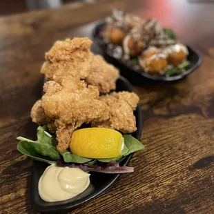 Chicken Karaage and Takoyaki