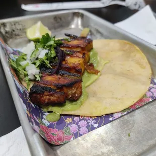 Pork belly taco