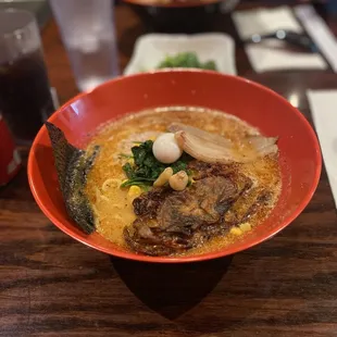 Soft Shell Crab with Garlic Pork Miso broth