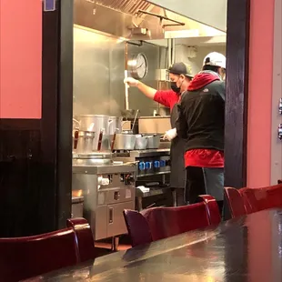 Getting my ramen ready