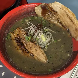 Black Miso Tantan Ramen with pork belly