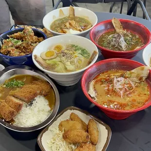 Deep-Fried Oyster, Tonkatsu Curry Rice, TBG Ramen, Black Miso Tantan Ramen,