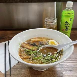 Counter seating &amp;  Shio (Original Ramen) + Black garlic