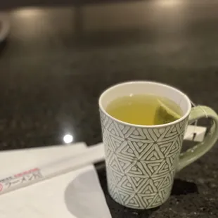 Hot green tea