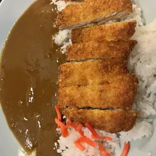 Chicken katsu curry the do charge .75 for tonkatsu sauce which should at least have a courtesy to dip in. But still delicious!