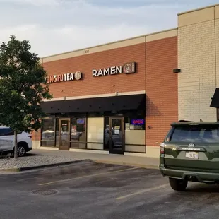 Storefront entrance. On the southwest side.