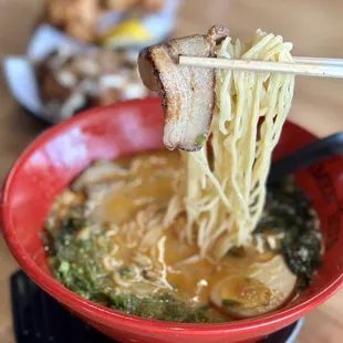 The chashu in the spicy tonkotsu ramen was delicious