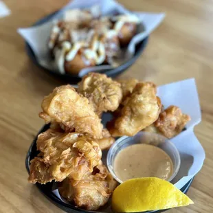 Karaage: the batter reminded me of fish and chips and not the traditional Japanese kind