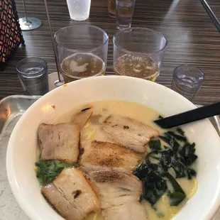 Tonkotsu with sake bombs ready to go