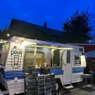 a food truck at night