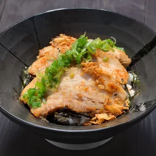 Toro Chashu Pork Donburi (grilled marinated pork over rice)
