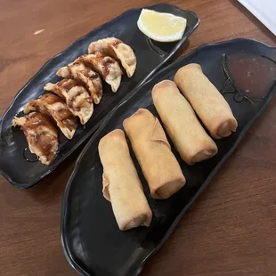 Chicken Gyoza 6pcs and Veggie Spring Roll 4pcs