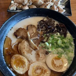 Chicken Karage and Tonkotsu Ramen