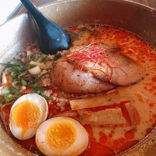 Spicy miso - add chashu with extra egg  yummmm