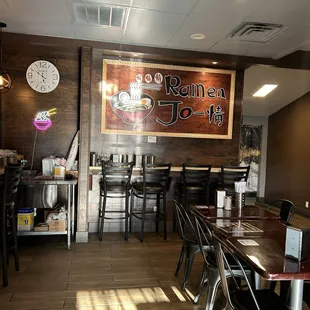Clean and organized restaurant