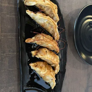 Fried Crispy Gyoza with spicy paste