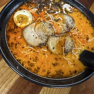 The Spice Miyagi Ramen. Added black garlic