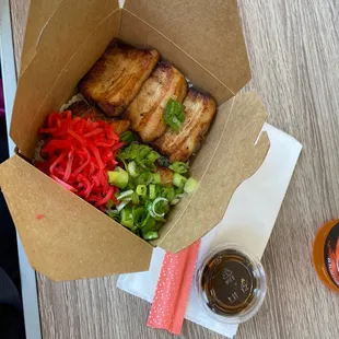 Donburi rice with chasiu pork