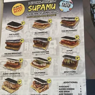 ramen and noodles, menu