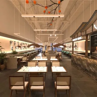 sushi and sashimi, interior