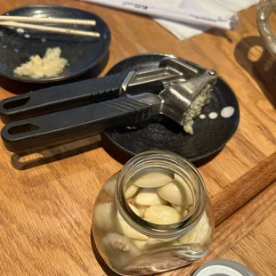 Fresh garlic &amp; garlic press!