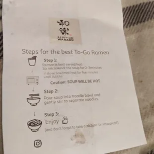 Reheating instructions, should have read first.