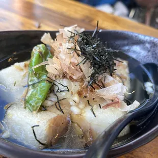Agadashi tofu in broth