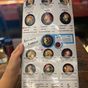 Menu as of Jan. 2023