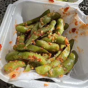 Spicy Garlic Edamame
