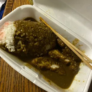 Chicken Katsu Curry(ate half the chicken)