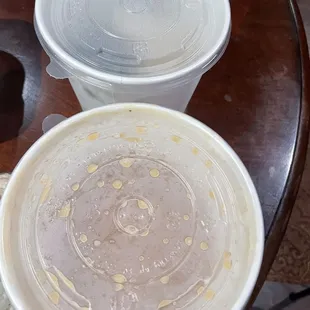 Broth is separate from the noodles &amp; veggies.