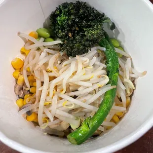 Veggies &amp; noodles separate.