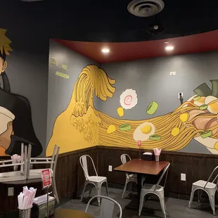 Naruto uzumaki, wave ramen coming from the ramen bowl  and character Kaonashi.
