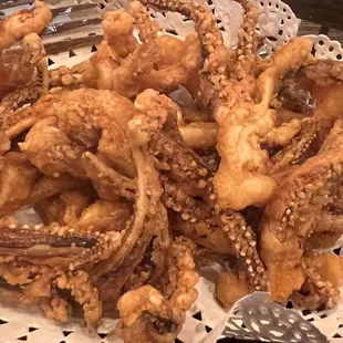 Fried squid legs