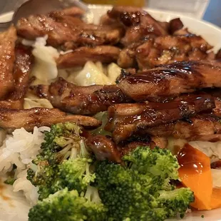 Teriyaki Chicken Bowl (excuse the empty space--my boys took a bite before I could take a picture, lol).