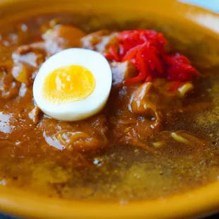 Spicy chicken curry ramen