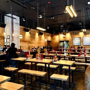 the dining area of ramen san deluxe