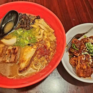 Tonkatsu Soy Ramen &amp; Spicy Karaage Chicken