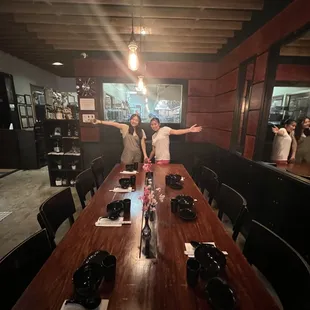 Inside the restaurant.