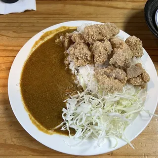 Curry Over Rice with Popcorn Chicken