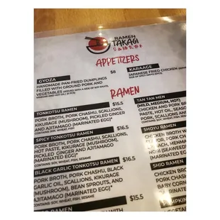 sushi and sashimi, menu