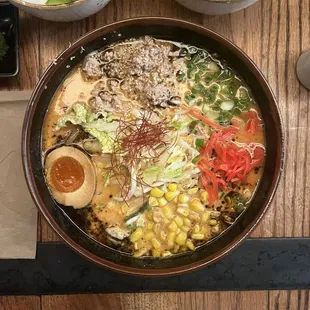 Spicy broth with add-ons.