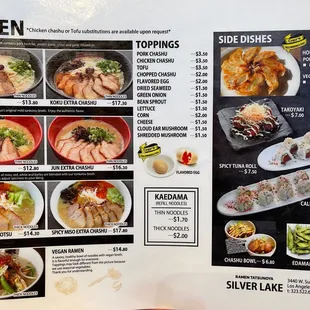 a variety of ramen dishes