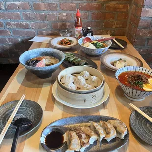 Ramen and dumplings