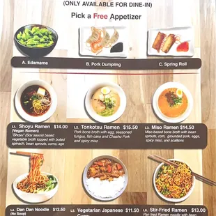Lunch special menu