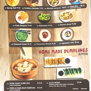 Appetizer and dumplings