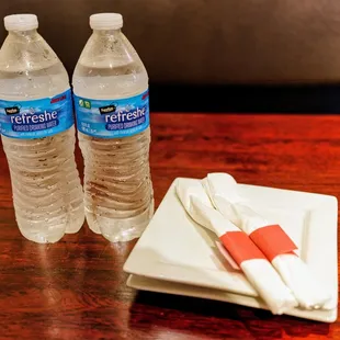 Bottled Water, covered silverwear